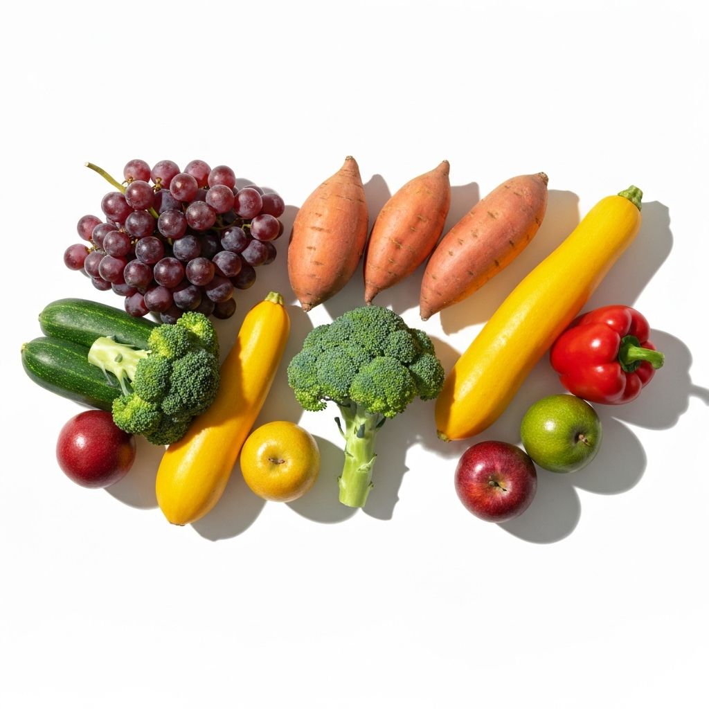 Različito obojano voće i povrće na White pozadini