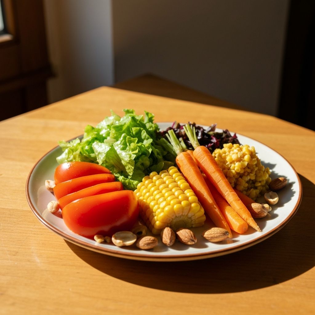 Zdrava hrana na sunčanom stolu