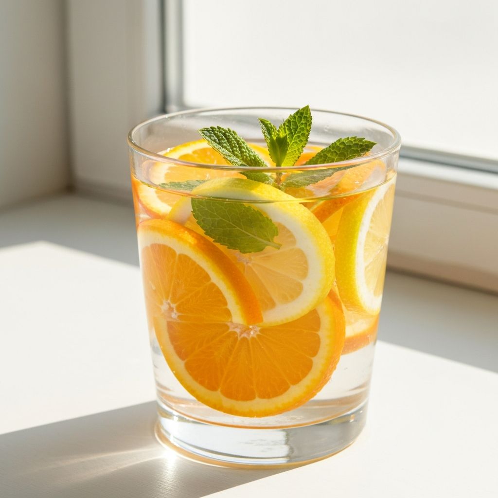 Čista voda s citrusima i ledom