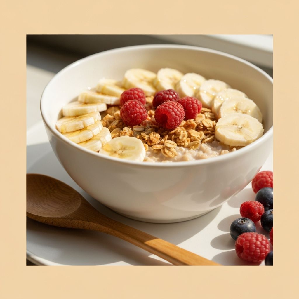 Zdravo doručak od zmrzlane zdjelice s voćem