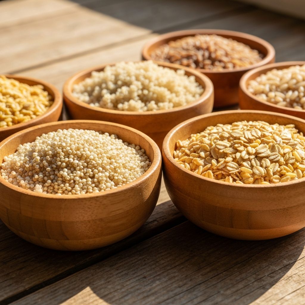 Različite vrste žitarica u malim zdjelama