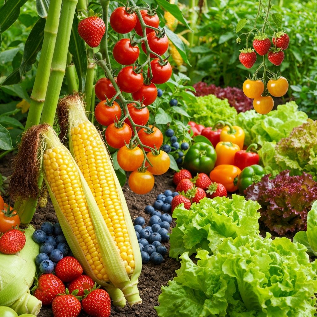 Лета фрукты и ягоды на столе